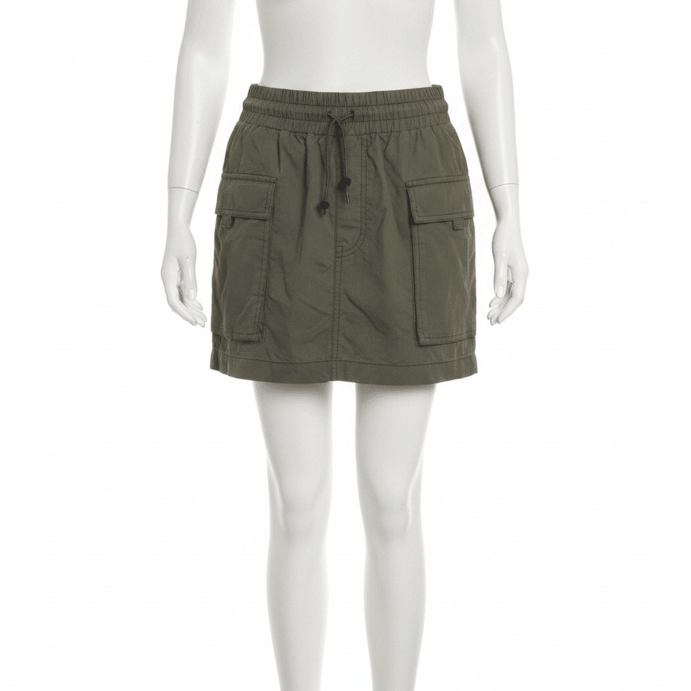Olive Cargo Mini Skirt.